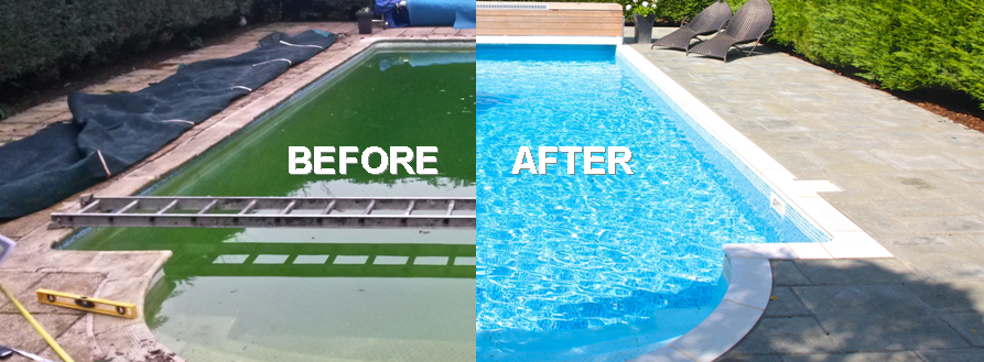 before after pool images